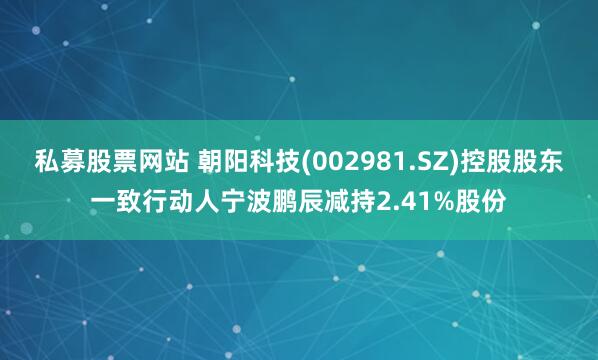 私募股票網(wǎng)站 朝陽(yáng)科技(002981.SZ)控股股東一致行動(dòng)人寧波鵬辰減持2.41%股份