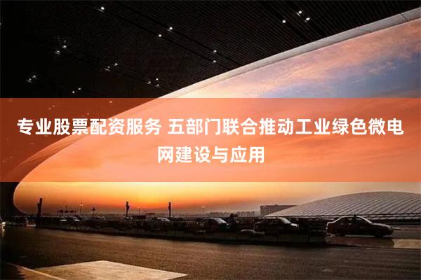 專業股票配資服務 五部門聯合推動工業綠色微電網建設與應用